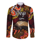 custom-personalised-australian-astrology-hawaii-long-sleeve-button-shirt-virgo-echidna-zodiac-aboriginal-vibes-red