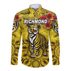 custom-personalised-richmond-tigers-anzac-hawaii-long-sleeve-button-shirt-indigenous-vibes-yellow
