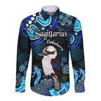 australian-astrology-hawaii-long-sleeve-button-shirt-sagittarius-kookaburra-zodiac-aboriginal-vibes-blue
