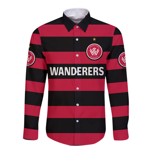 custom-personalised-western-sydney-wanderers-hawaii-long-sleeve-button-shirt-soccer-club-original-style-black
