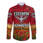 custom-personalised-essendon-bombers-anzac-hawaii-long-sleeve-button-shirt-poppy-vibes-red