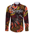 australian-astrology-hawaii-long-sleeve-button-shirt-scorpio-redback-spider-zodiac-aboriginal-vibes-red