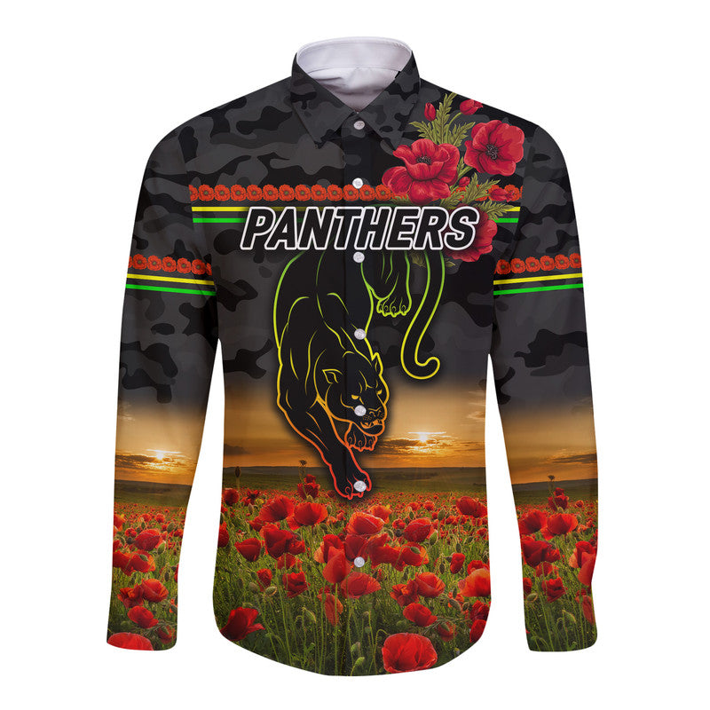 custom-personalised-penrith-panthers-anzac-2022-hawaii-long-sleeve-button-shirt-poppy-flowers-vibes-black