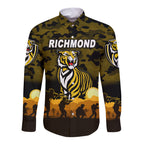 custom-personalised-richmond-tigers-anzac-hawaii-long-sleeve-button-shirt-simple-style-black