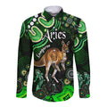 australian-astrology-hawaii-long-sleeve-button-shirt-aries-kangaroo-zodiac-aboriginal-vibes-green