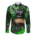 australian-astrology-hawaii-long-sleeve-button-shirt-virgo-echidna-zodiac-aboriginal-vibes-green