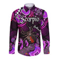 australian-astrology-hawaii-long-sleeve-button-shirt-scorpio-redback-spider-zodiac-aboriginal-vibes-pink