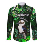australian-astrology-hawaii-long-sleeve-button-shirt-sagittarius-kookaburra-zodiac-aboriginal-vibes-green