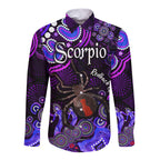 custom-personalised-australian-astrology-hawaii-long-sleeve-button-shirt-scorpio-redback-spider-zodiac-aboriginal-vibes-purple