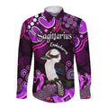 australian-astrology-hawaii-long-sleeve-button-shirt-sagittarius-kookaburra-zodiac-aboriginal-vibes-pink