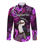 australian-astrology-hawaii-long-sleeve-button-shirt-sagittarius-kookaburra-zodiac-aboriginal-vibes-pink