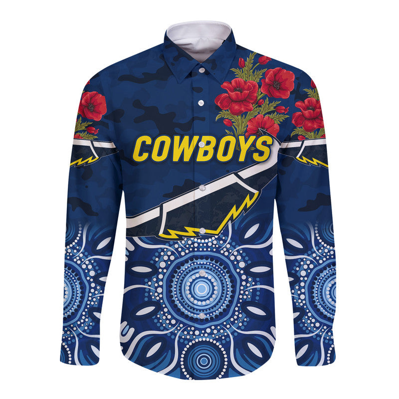 custom-personalised-north-queensland-cowboys-anzac-2022-hawaii-long-sleeve-button-shirt-indigenous-vibes-blue