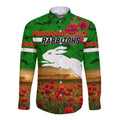 custom-personalised-south-sydney-rabbitohs-anzac-2022-hawaii-long-sleeve-button-shirt-poppy-flowers-vibes-green