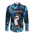 custom-personalised-australian-astrology-hawaii-long-sleeve-button-shirt-sagittarius-kookaburra-zodiac-aboriginal-vibes-blue