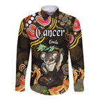 australian-astrology-hawaii-long-sleeve-button-shirt-cancer-koala-zodiac-aboriginal-vibes-gold