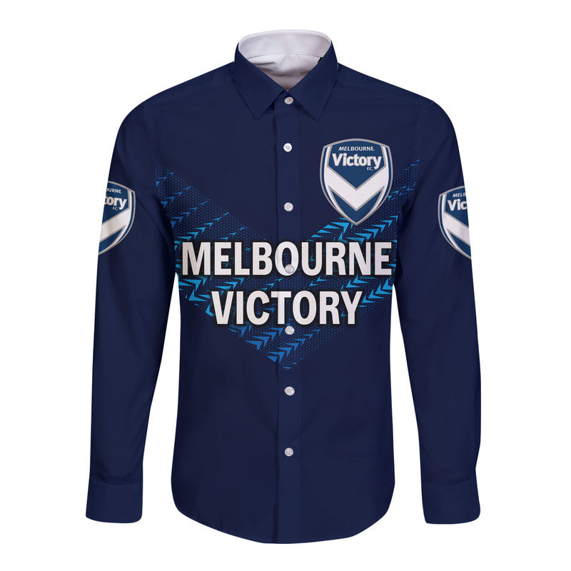 custom-personalised-melbourne-victory-big-v-hawaii-long-sleeve-button-shirt-soccer-club-original-style-blue