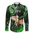 custom-personalised-australian-astrology-hawaii-long-sleeve-button-shirt-libra-cockatoo-glider-zodiac-aboriginal-vibes-green