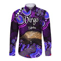 australian-astrology-hawaii-long-sleeve-button-shirt-virgo-echidna-zodiac-aboriginal-vibes-purple