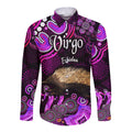 australian-astrology-hawaii-long-sleeve-button-shirt-virgo-echidna-zodiac-aboriginal-vibes-pink