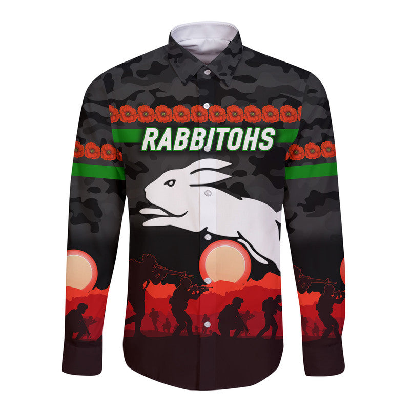 custom-personalised-south-sydney-rabbitohs-anzac-2022-hawaii-long-sleeve-button-shirt-simple-style-black
