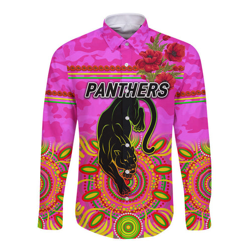custom-personalised-penrith-panthers-anzac-2022-hawaii-long-sleeve-button-shirt-indigenous-vibes-pink