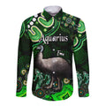 australian-astrology-hawaii-long-sleeve-button-shirt-aquarius-emu-glider-zodiac-aboriginal-vibes-green