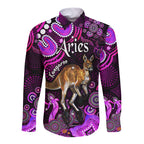 australian-astrology-hawaii-long-sleeve-button-shirt-aries-kangaroo-zodiac-aboriginal-vibes-pink