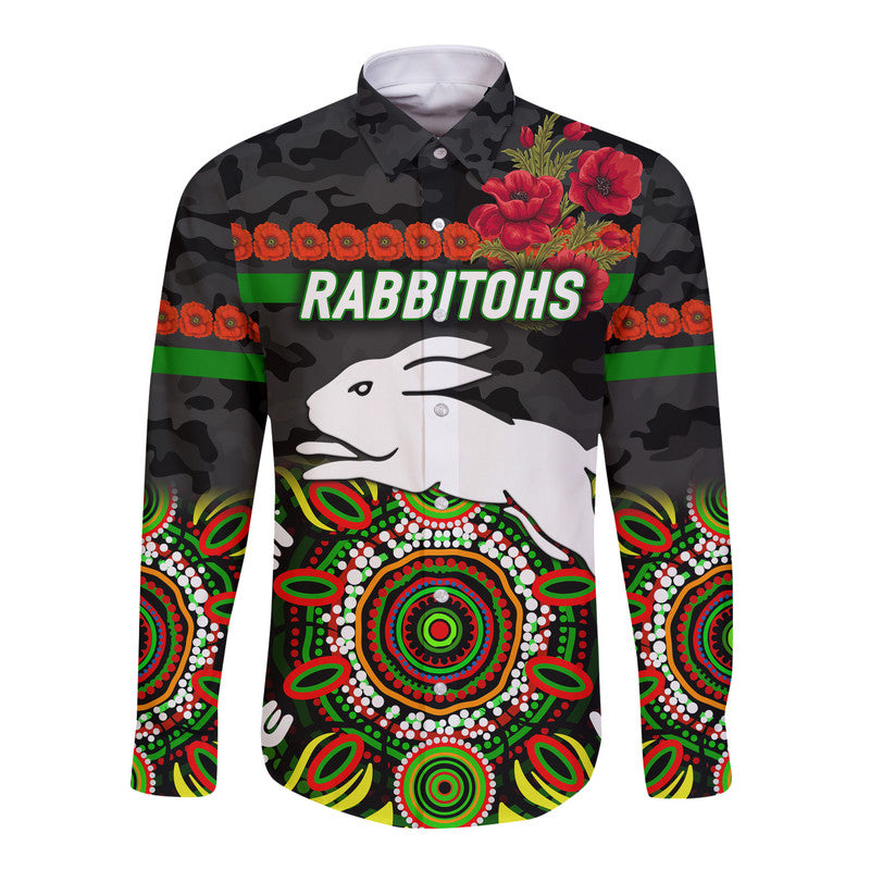 south-sydney-rabbitohs-anzac-2022-hawaii-long-sleeve-button-shirt-indigenous-vibes-black