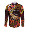custom-personalised-australian-astrology-hawaii-long-sleeve-button-shirt-capricorn-goanna-zodiac-aboriginal-vibes-red