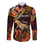 custom-personalised-australian-astrology-hawaii-long-sleeve-button-shirt-capricorn-goanna-zodiac-aboriginal-vibes-red