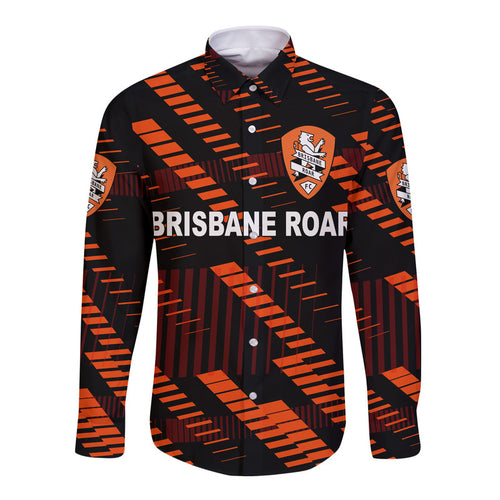 custom-personalised-brisbane-roar-hawaii-long-sleeve-button-shirt-soccer-club-original-style-black