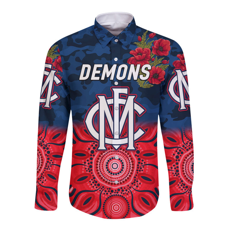 custom-personalised-melbourne-demons-anzac-hawaii-long-sleeve-button-shirt-indigenous-vibes