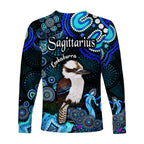 australian-astrology-long-sleeve-shirt-sagittarius-kookaburra-zodiac-aboriginal-vibes-blue