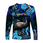 australian-astrology-long-sleeve-shirt-aquarius-emu-glider-zodiac-aboriginal-vibes-blue