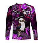 custom-personalised-australian-astrology-long-sleeve-shirt-sagittarius-kookaburra-zodiac-aboriginal-vibes-pink