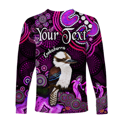 custom-personalised-australian-astrology-long-sleeve-shirt-sagittarius-kookaburra-zodiac-aboriginal-vibes-pink