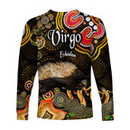 australian-astrology-long-sleeve-shirt-virgo-echidna-zodiac-aboriginal-vibes-gold