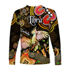 australian-astrology-long-sleeve-shirt-libra-cockatoo-glider-zodiac-aboriginal-vibes-gold