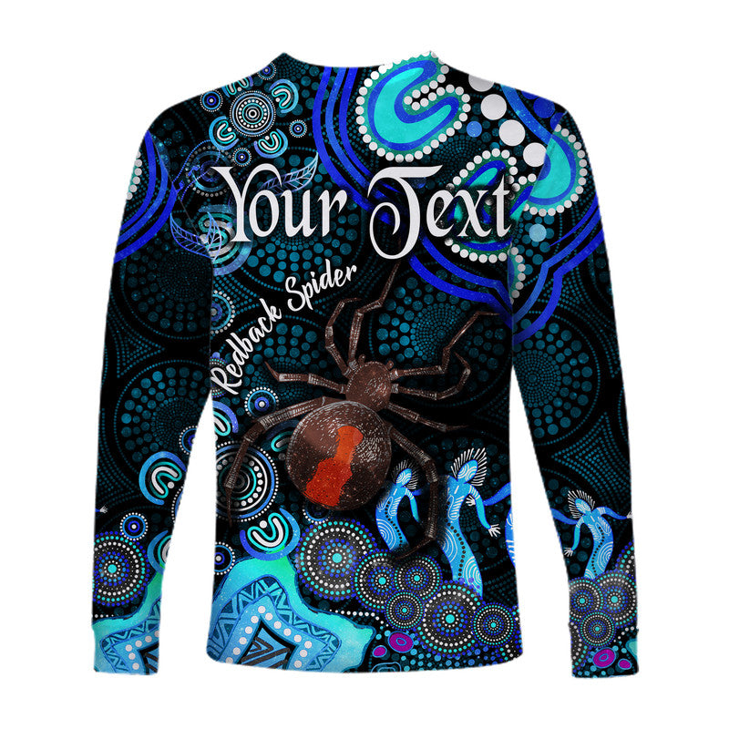 custom-personalised-australian-astrology-long-sleeve-shirt-scorpio-redback-spider-zodiac-aboriginal-vibes-blue