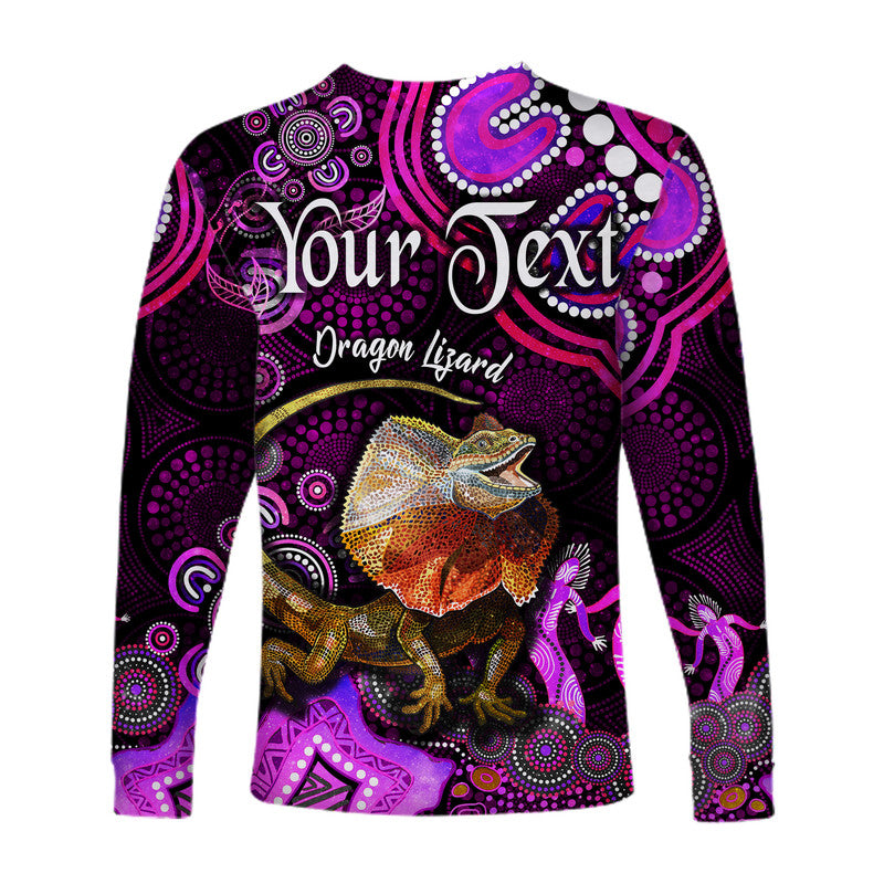 custom-personalised-australian-astrology-long-sleeve-shirt-leo-dragon-lizard-zodiac-aboriginal-vibes-pink