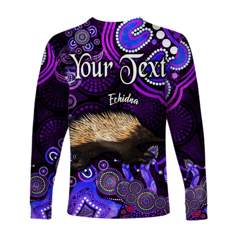 custom-personalised-australian-astrology-long-sleeve-shirt-virgo-echidna-zodiac-aboriginal-vibes-purple