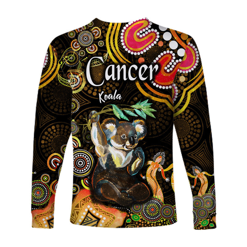 australian-astrology-long-sleeve-shirt-cancer-koala-zodiac-aboriginal-vibes-gold