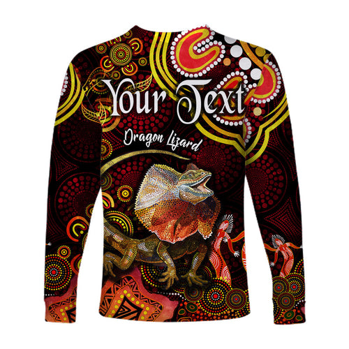 custom-personalised-australian-astrology-long-sleeve-shirt-leo-dragon-lizard-zodiac-aboriginal-vibes-red