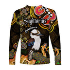 australian-astrology-long-sleeve-shirt-sagittarius-kookaburra-zodiac-aboriginal-vibes-gold