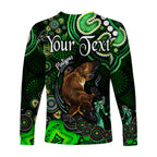 custom-personalised-australian-astrology-long-sleeve-shirt-pisces-platypus-zodiac-aboriginal-vibes-green