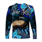 custom-personalised-australian-astrology-long-sleeve-shirt-virgo-echidna-zodiac-aboriginal-vibes-blue