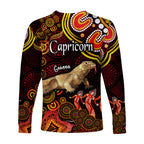 australian-astrology-long-sleeve-shirt-capricorn-goanna-zodiac-aboriginal-vibes-red