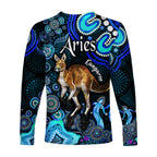 australian-astrology-long-sleeve-shirt-aries-kangaroo-zodiac-aboriginal-vibes-blue