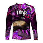 australian-astrology-long-sleeve-shirt-virgo-echidna-zodiac-aboriginal-vibes-pink
