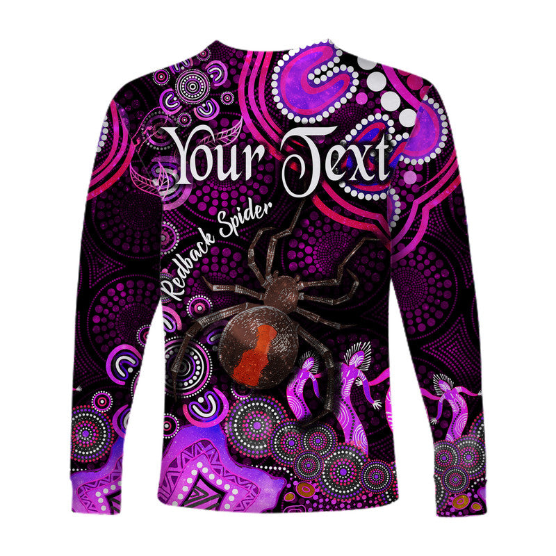 custom-personalised-australian-astrology-long-sleeve-shirt-scorpio-redback-spider-zodiac-aboriginal-vibes-pink